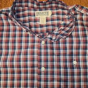 Duluth Trading Co Men's Classic Red and Blue Check Shirt